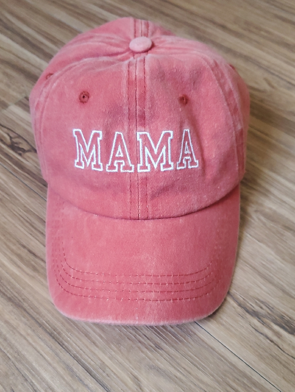Mama Embroidered Rust Orange Cap
